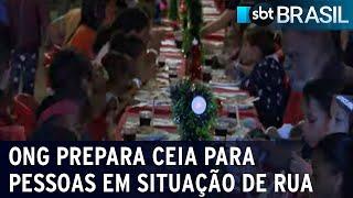 Ceia de Natal comunitária é organizada por ONG em São Paulo capital | SBT Brasil (19/12/23)