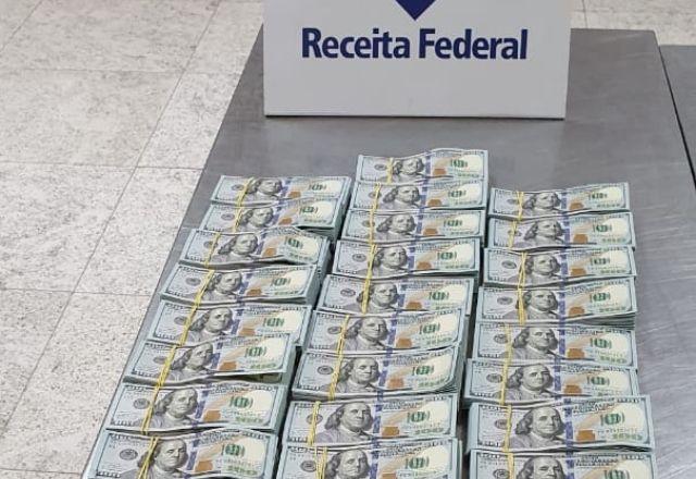 Receita Federal apreende 347 mil dólares em absorventes e lenços de papel