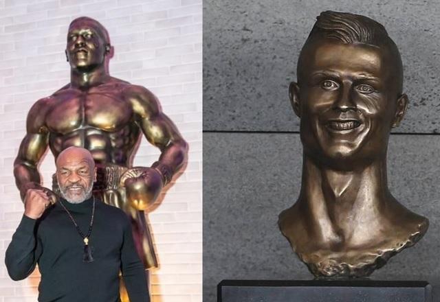 Mike Tyson ganha estátua em Las Vegas, e redes comparam com busto de CR7