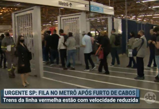 Furto de cabos deixa Metrô de SP com lentidão