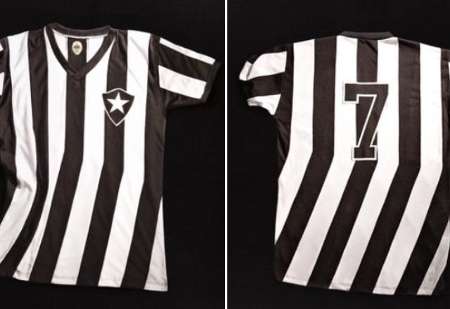 Botafogo cria camisa com as listras tortas em homenagem a Garrincha