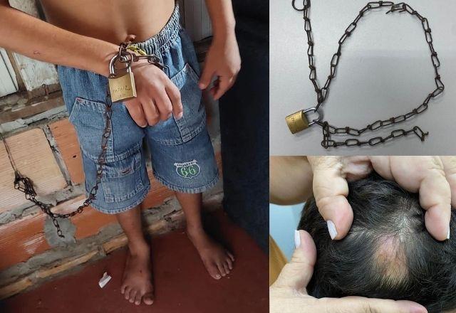 Casal é preso em flagrante após torturar e acorrentar criança de 9 anos