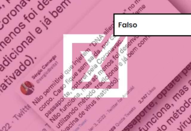 FALSO: Vacinas não injetam "DNA alienígena" ao contrário do que afirma postagem no Twitter