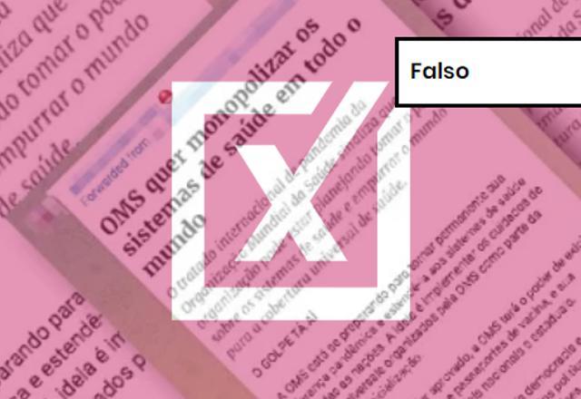 FALSO: Texto no Telegram espalha teoria conspiratória sobre tratado internacional da OMS