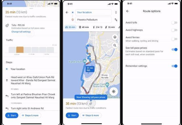 Atualização do Google Maps vai calcular preço de pedágios 