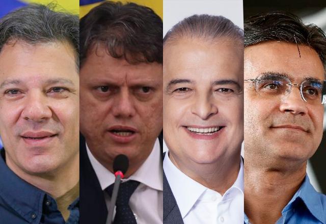 SP: Haddad tem 28,6%; Tarcísio, 17,9%; França, 17,7%; e Garcia, 7,3%