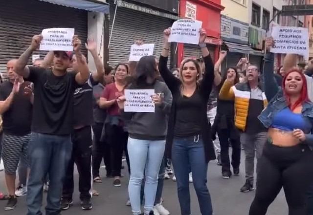 Comerciantes protestam contra falta de segurança no Centro de São Paulo