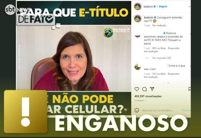 ENGANOSO:  Impedimento do uso do celular na urna de votação não é o fim do e-título