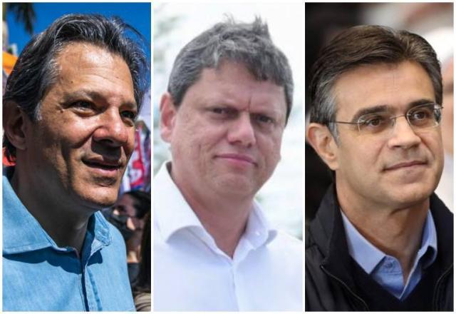 SP: Haddad tem 34%, Tarcísio 22% e Garcia 18%, diz Ipec