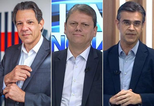 SP: Haddad tem 31%; Tarcísio empata tecnicamente com Garcia