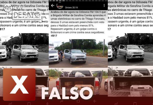 FALSO: Urnas não foram apreendidas com votos preenchidos para Haddad