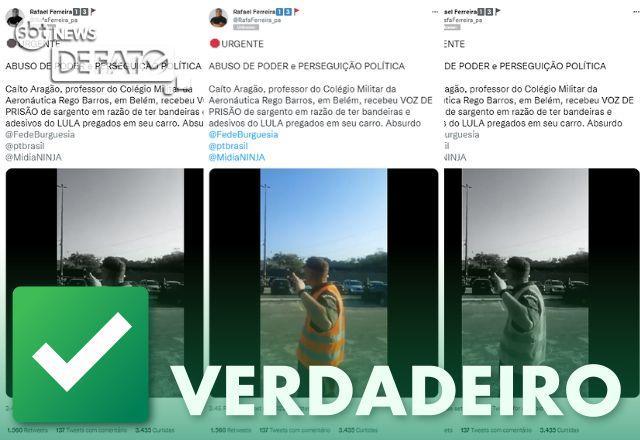 VERDADEIRO: Professor foi preso após estacionar carro com propaganda política em área militar