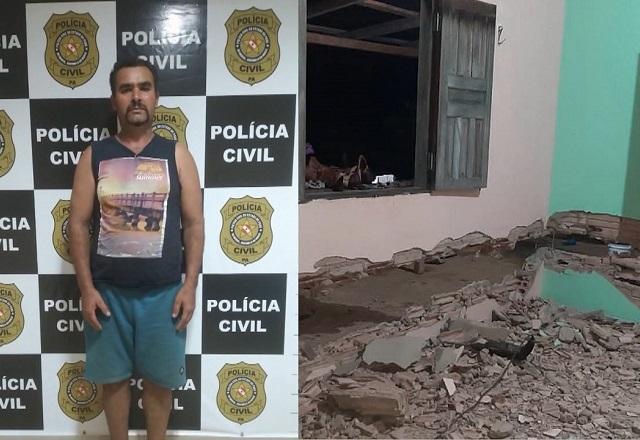 Criminoso usa marreta e motosserra para destruir casa da ex