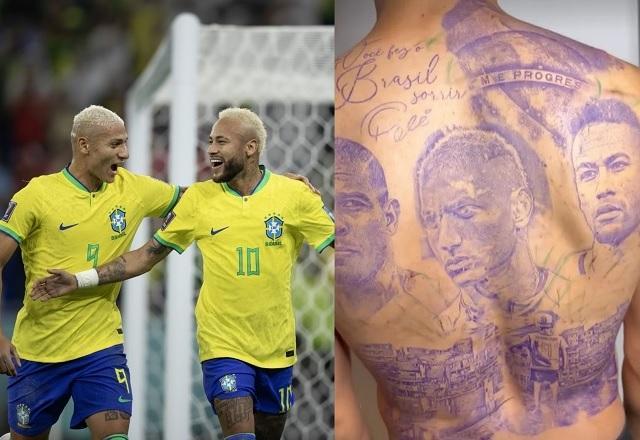 Richarlison homenageia Neymar, Pelé e Ronaldo com tatuagem