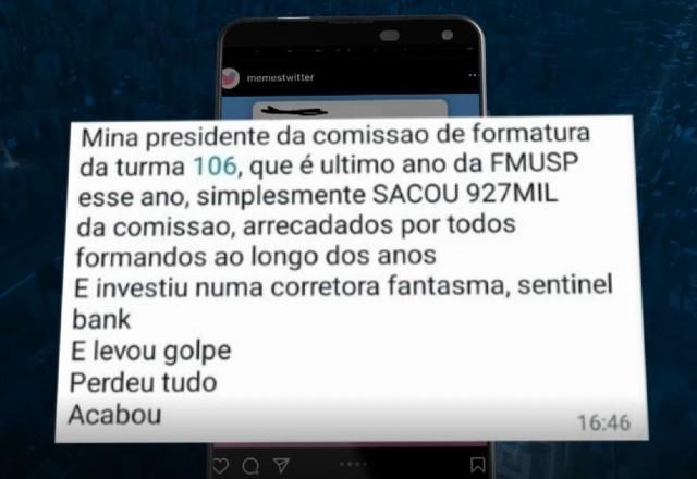 Aluna de medicina da USP é acusada de sumir com R$ 920 mil da festa de formatura