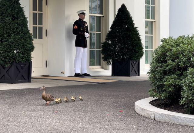 A família que dividiu a atenção com o presidente americano