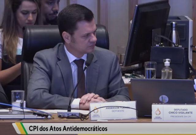 Anderson Torres defende trabalho de Silvinei Vasques durante CPI