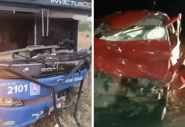 Adolescente de 16 anos morre após bater carro de frente com ônibus