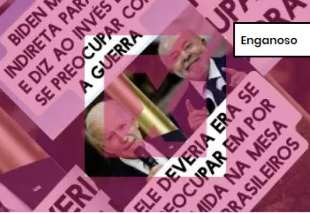 ENGANOSO: Biden não disse que Lula deveria se preocupar com comida para brasileiros em vez da guerra