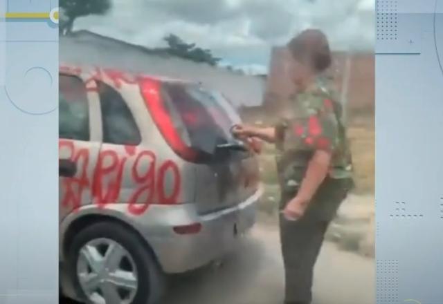 Primeira-dama de cidade no PE picha carro de suposta amante do marido