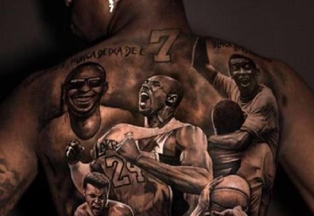 Vini Jr faz tatuagem gigante em homenagem a ícones esportivos negros